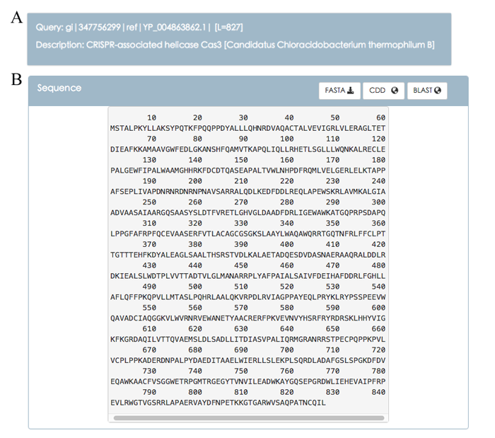 Figure 4. Description of a single Cas protein